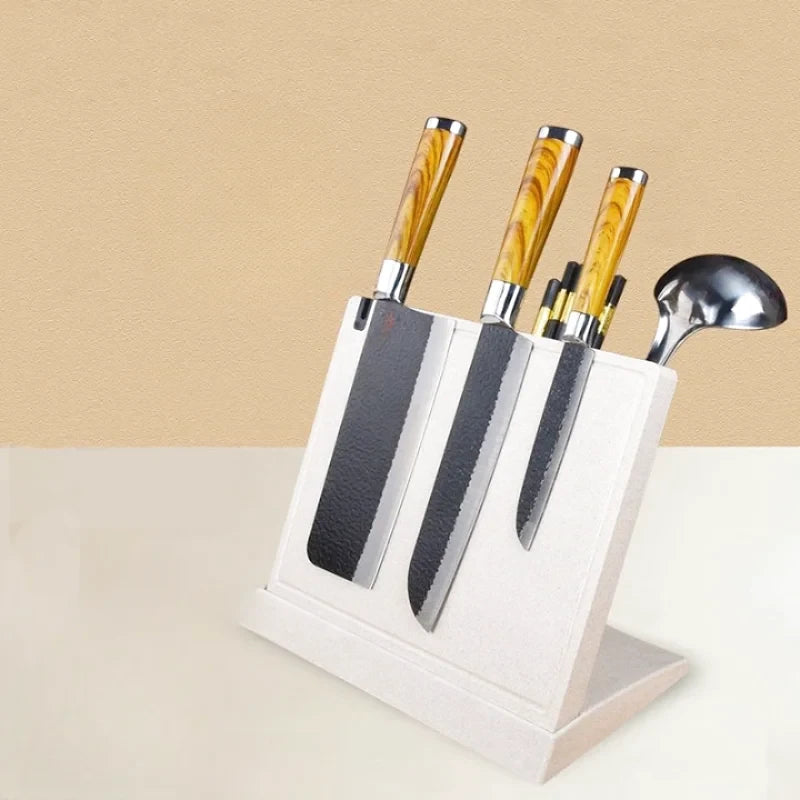 Set De Couteaux De Cuisine 7 Pièces Avec Bloc Et Aiguiseur - Lames Acier Inoxydable Ultra-tranchantes