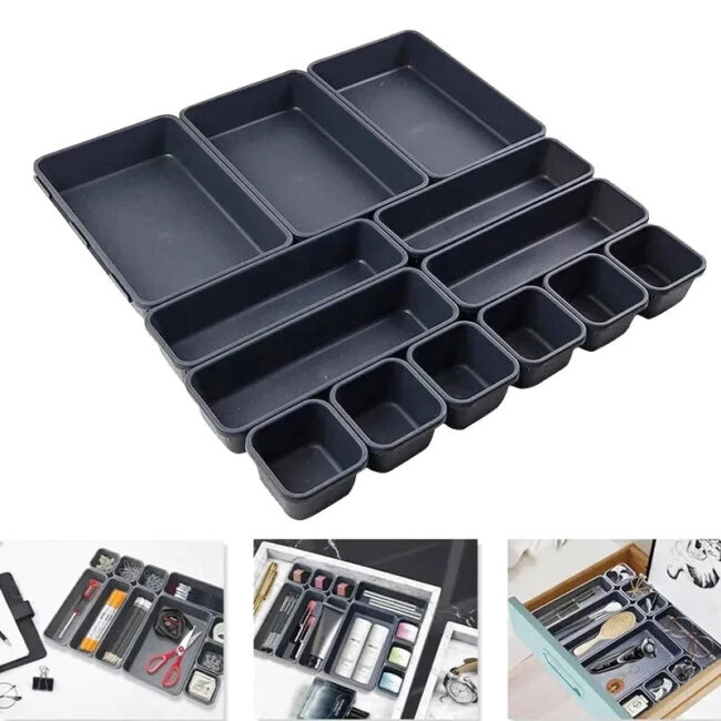 Bac De Rangement IDesign Linus - 30,5 X 30,5 X 5,1 Cm, 4 Compartiments, Transparent, Pour Tiroirs De Cuisine/bureau